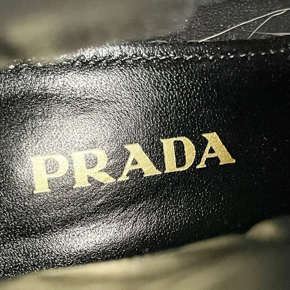 Prada F/W 2017 Dove Gray Multi Buckle Moto Grunge Square Toe Ankle Boot IT 37.5